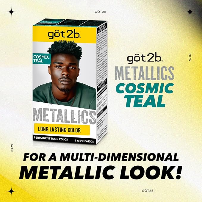 Schwarzkopf Got2b Metallics Permanent Hair Color, M75 Cosmic Teal (Pack of 2)