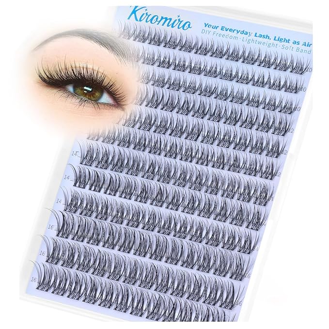 Wispy Lash Clusters 10-16mm Natural Lash Clusters Soft Cluster Eyelash Extensions DIY Individual Lashes Clusters C Curly Eyelash Clusters 144pcs Fairy Cluster Lashes