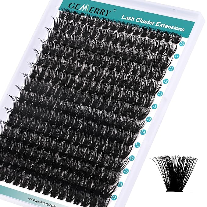 GEMERRY Lash Clusters 280pcs 100D DIY Eyelash Extension D Curl Individual Lash Cluster Natural Eyelash Extension Mixed Tray Reusable Handmade Home Application (100D-0.07D-10-18MIX)