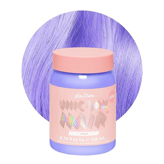 Lime Crime Pastel Colored Unicorn Hair Tint, Cloud (Periwinkle Blue) - Damage-Free Semi-Permanent Hair Color Conditions & Moisturizes - Temporary Hair Dye Kit Has Sugary Citrus Vanilla Scent - Vegan