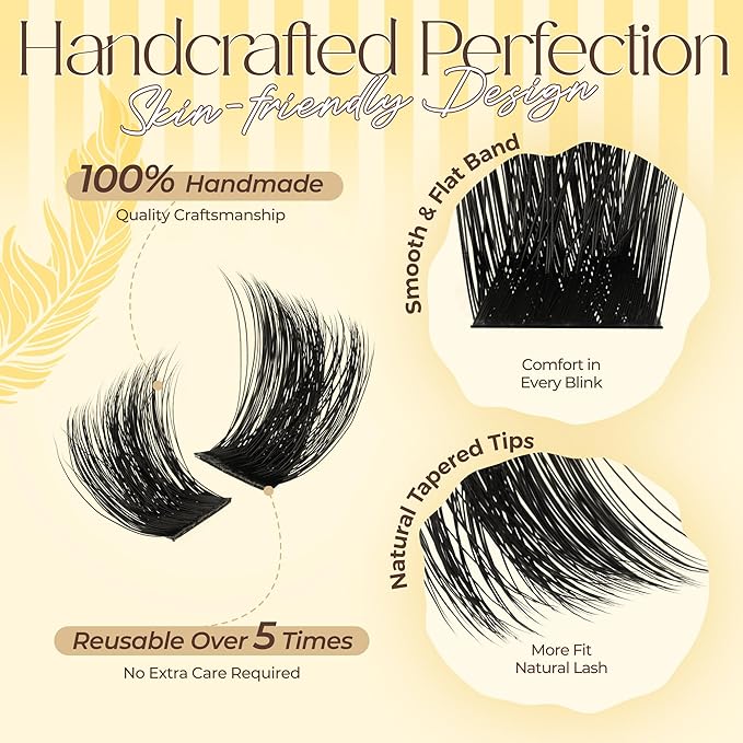 PopUp Lash-Extension-Clusters, Volume Lash Clusters 9-18mm mix Fluffy Lash Extension D Curl Individual Lashes DIY Clusters Lashes Extension at Home NM12