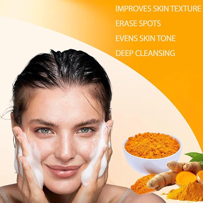 Turmeric Soap for Spots Remover, Lemon Turmeric Kojic Soap Bar with Vitamin C, Lemon, Retinol Collagen, More Moisturizing with Shea Butter for Face & Body (3)