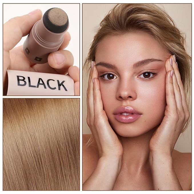 Boobeen Hairline Powder Stick, Root Touch Up and Hair Shadow Powder Stick, Waterproof Hairline Filler to Cover Gray Hair, Thinning Hair