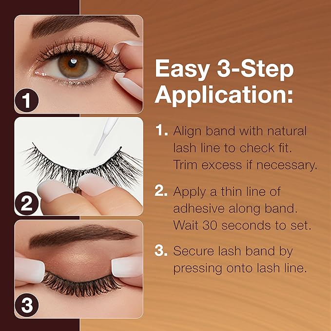 Ardell Balayage Wispies False Eyelashes - Chocolate, Ultra Thin Band for Natural, Wispy Volume, Long-Lasting, Comfortable Wear Lashes, 4-Pack