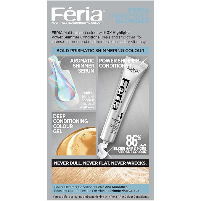 Feria Hair Color, 93 Light Golden Blonde (Packaging May Vary)