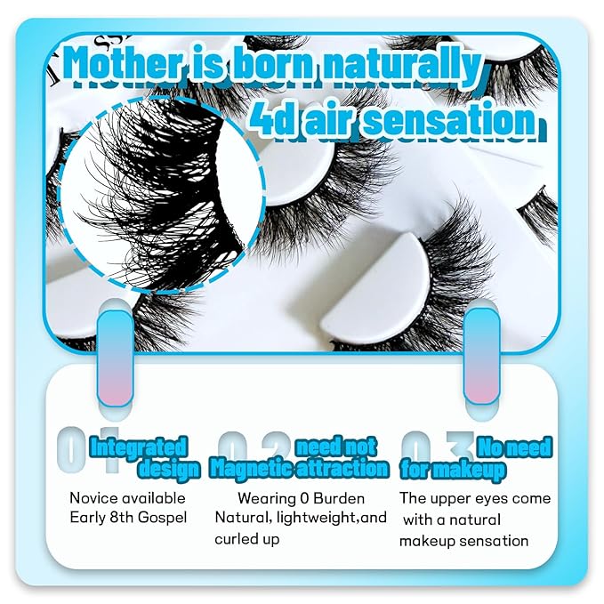 Vegan Mink Eyelashes - Reusable Strip Lash, Cruelty-Free Faux Mink Lashes for 3D Effect. Weightless, Fluffy & Easy to Apply Mink-Like False Eyelashes