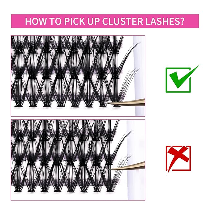 Individual Lashes 240pcs Cluster Lashes 30D+40D DIY Eyelash Extension D Curl 0.07 Natural Individual Lash Extensions False Eyelashes at Home (30D+40D-0.07D, 16mm)