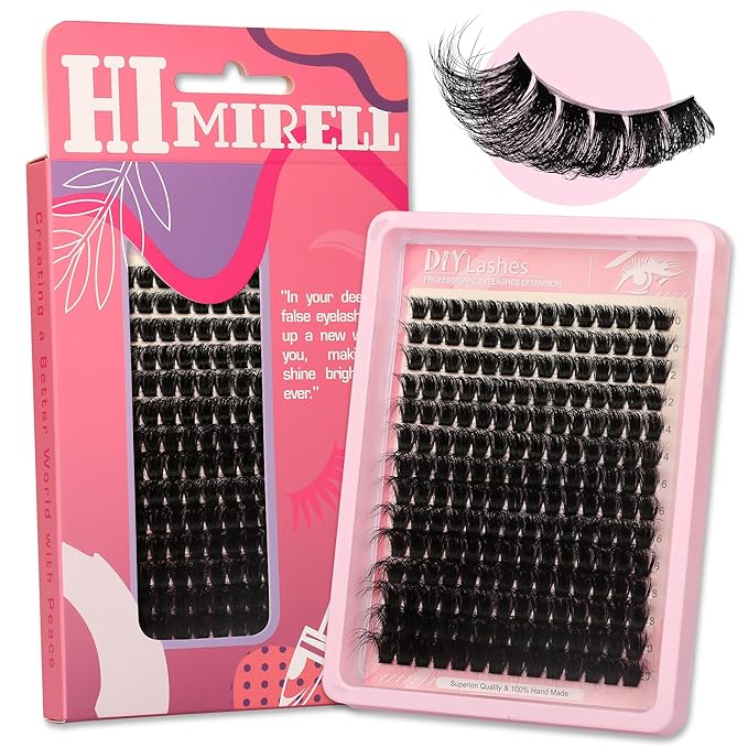 D Curl Lash Clusters Extensions 280 Pcs Individual Eye lash Clusters 120D Cluster Eyelash Lashes Wispy Clusters Lashes Makeup at Home - DIY Lash Extension Kit for Self Application (10-20MM) Mix