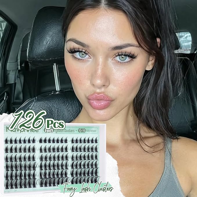 Fairy Lash Clusters Spiky Cluster Eyelash Extensions Anime Individual Lashes Natural Lash Extensions Wispy Cluster Lashes Clean Beauty 126Pcs Eyelash Clusters On-The-Go Lash Pack (10-16MM, C-Curly)