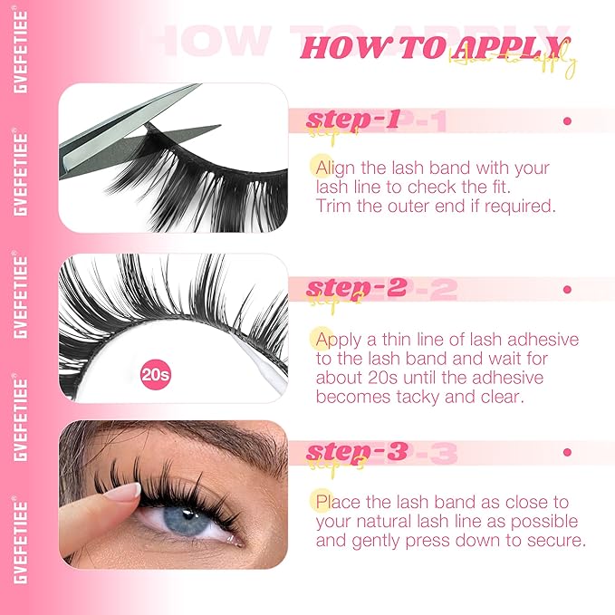 Manga Lashes 8 Pairs 15mm Wispy Spiky Anime False Eyelashes Natural Look 8D Volume Faux Mink Lashes for Asian Korean Japanese Cosplay Doll Eye Extensions Style by GVEFETIEE