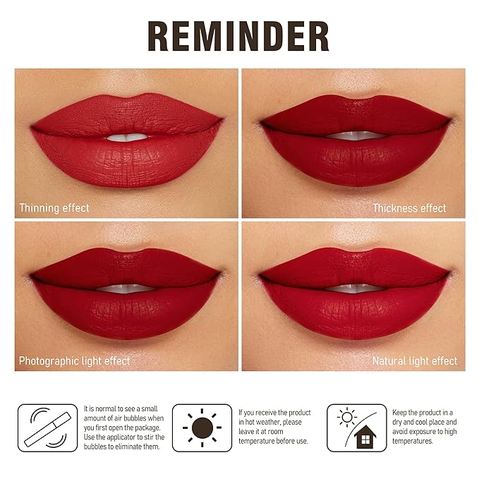 Orange Lipstick Long Lasting, Matte Liquid Lipsticks for Women Non Transfer Smudgeproof Smooth and Easy to Appy Cruelty Free Lip Color, M51 Orange Red