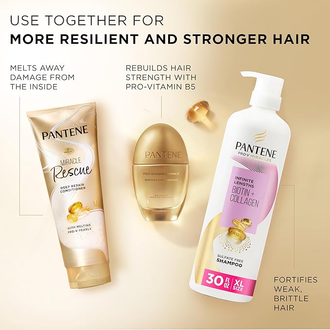 Pantene Miracle Rescue Deep Conditioner with Melting Pro-V Pearls - For Dry, Damaged, or Color-Treated Hair - Intense Moisture & Repair - 8.0 Oz