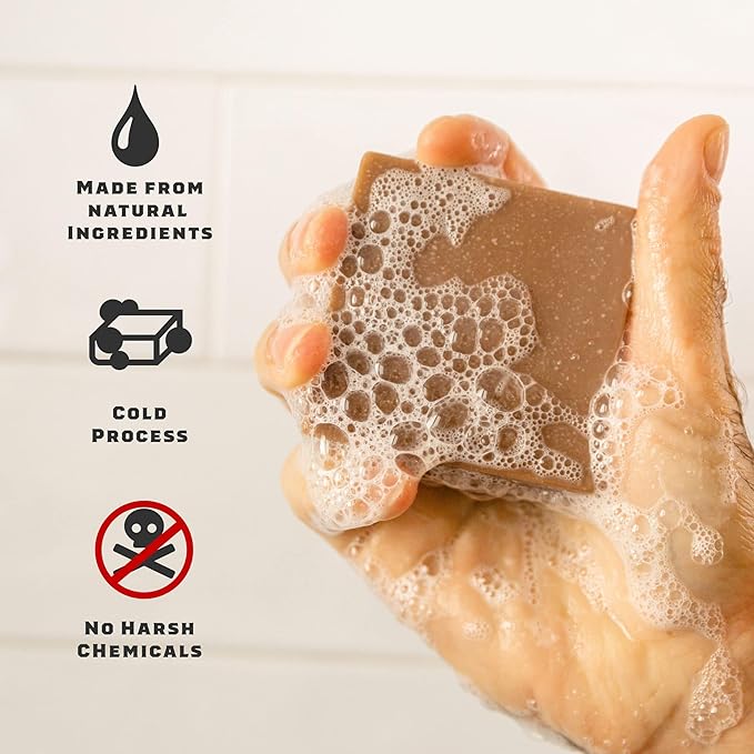 Dr. Squatch Natural Bar Soap for Men - Cold Process Soap with No Harsh Chemicals - Pine Tar (5 oz, 3-Pack)