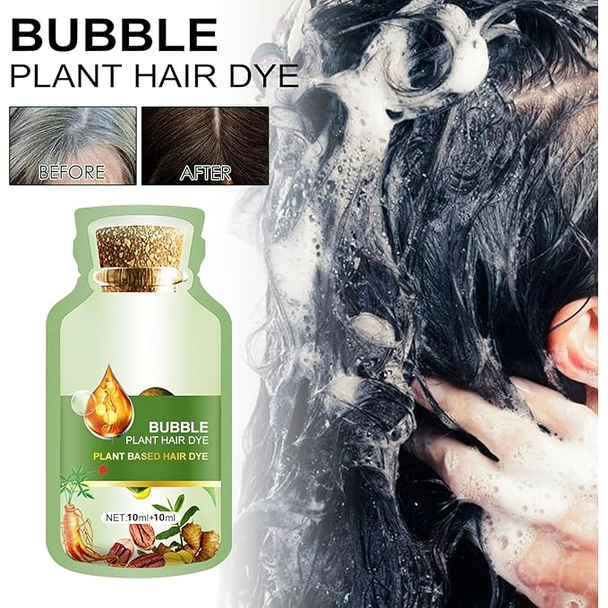 Bubble Plant Hair Dye, Natural Botanical Bubble Hair Dye Hair Dye Shampoo. (Coffee)