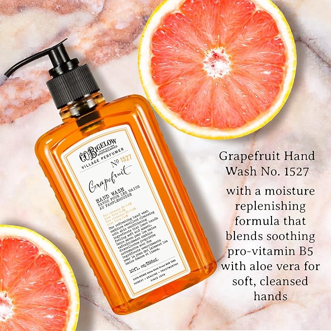 C.O. Bigelow Grapefruit Hand Wash, Village Perfumer Liquid Hand Soap with Aloe Vera & B5, 10 Fl Oz