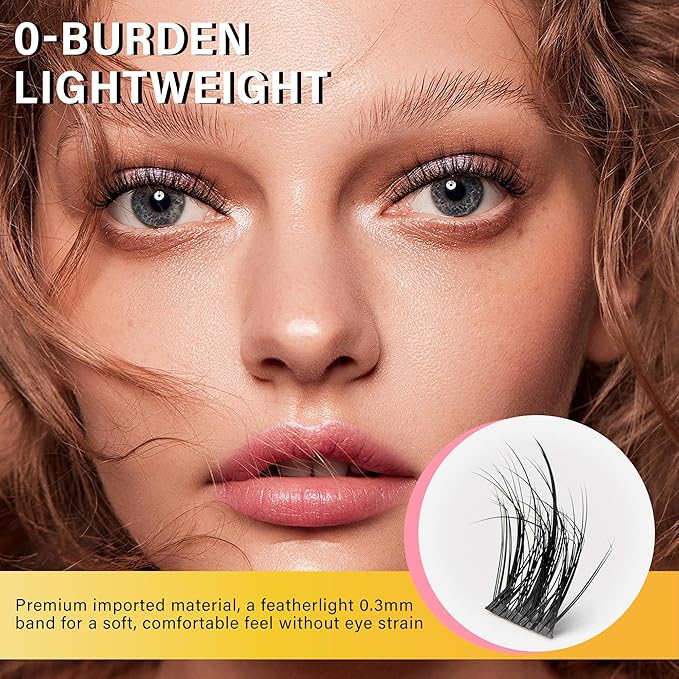 Lash Clusters 8-16mm, False Eyelashes 144pcs, Cluster Eyelash Extensions Matte Black Soft, Diy Lash Extensions D Curl Natural Lash Clusters Faux Mink Lashes Wispy（Blaze,144pcs,0.07,D,8-16MIX)