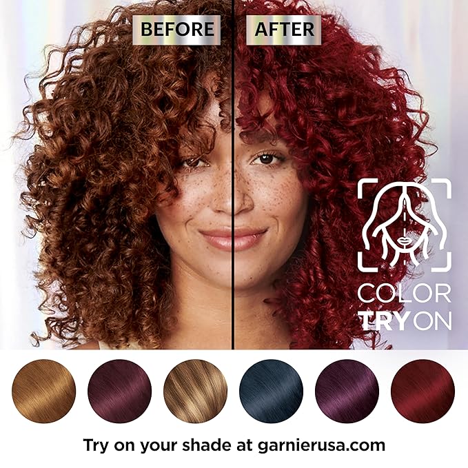 Garnier Hair Color Nutrisse Ultra Color Nourishing Creme, R2 Medium Intense Auburn (Goji Berry) Red Permanent Hair Dye, 1 Count (Packaging May Vary)