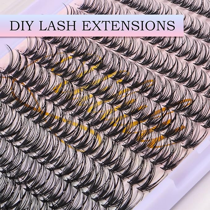 Lash Clusters for DIY Lash Extension at Home, 30D Wispy Individual Clusters Lashes False Eyelashes 280 Count 0.07D 9-16MM Mix D Curl Eye Lash Extensions (30D Lash 9-16MM)