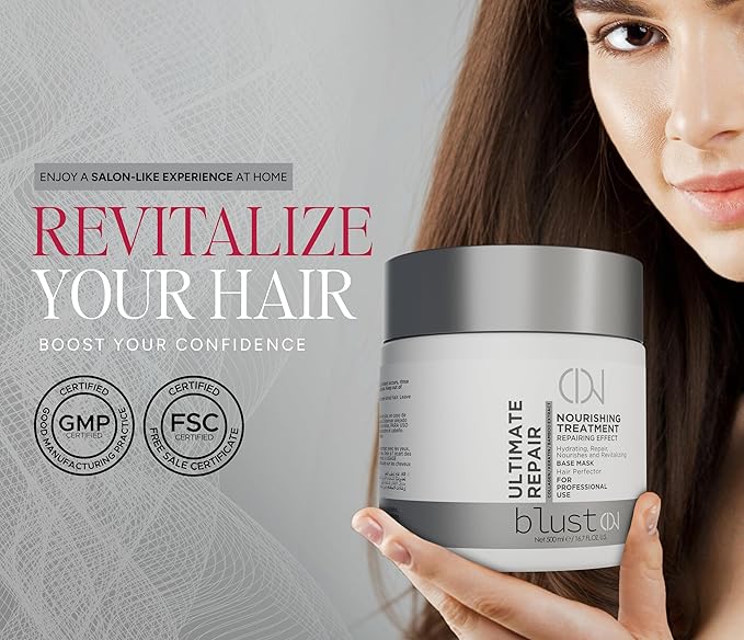 Ultimate Repair Mask for Damaged Hair with Collagen & Keratin – Hydrating Mask for Dry Hair, Deep Conditioning Treatment & Repair with Bamboo & Avocado Oil 500ml