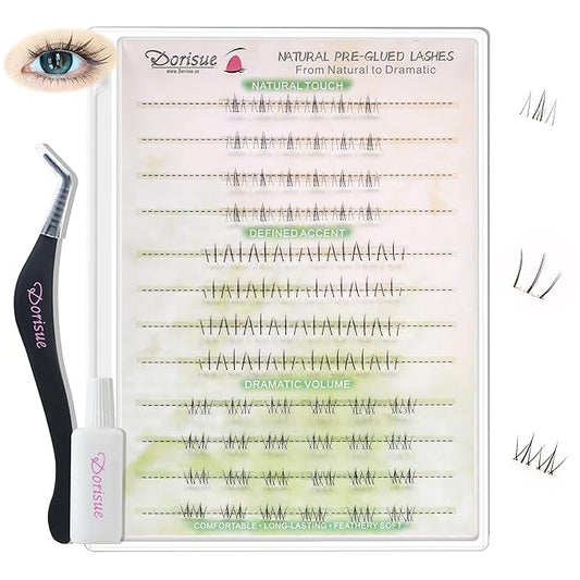3-Style Self-Adhesive Lower Lash Clusters - 88 Pieces No Glue Needed Bottom Eyelashes Pre-Glued Natural Volume Under Eye Extensions DIY Kit