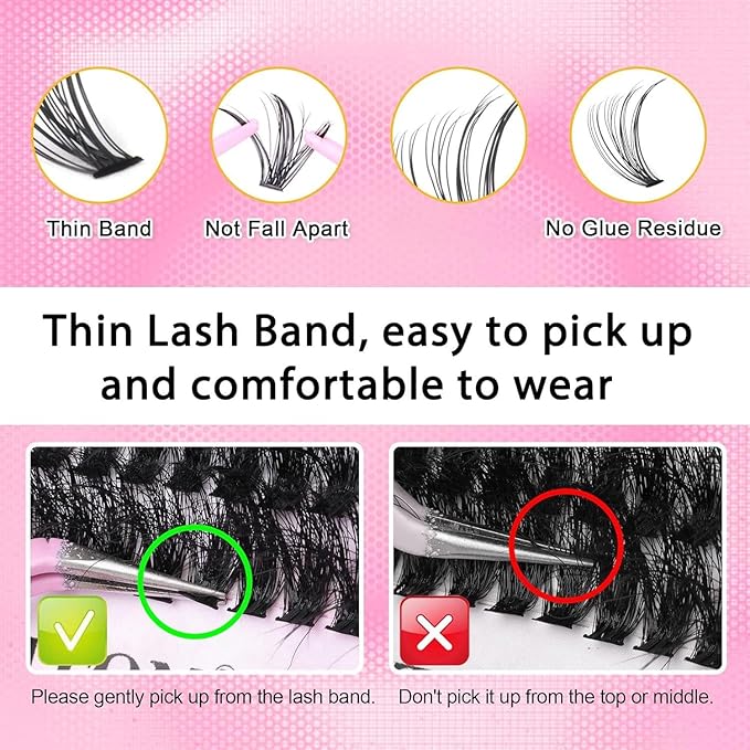 FANXITON Lash Clusters 280 Pcs Wispy Lash Clusters D 8-16 MM Natural Eyelash Clusters 30D Individual Eyelash DIY Lash Extensions at Home (30D)
