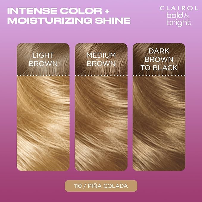 Clairol Bold & Bright Permanent Hair Dye, 110 Piña Colada Hair Color, Pack of 2