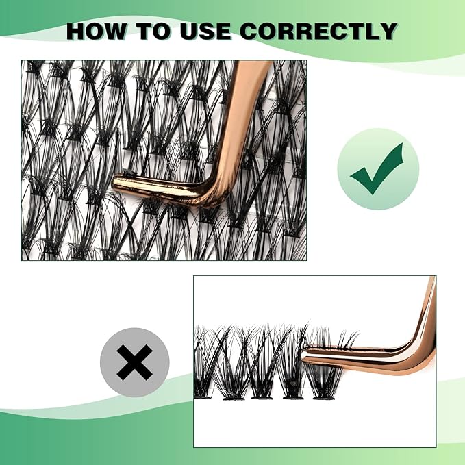 Lash Clusters 300pcs Individual Lashes 30D 0.07D Curl 10mm DIY Eyelash Extension KEYYOU Large Tray Volume Soft&Natural Cluster Lashes(30D-0.07D,10）