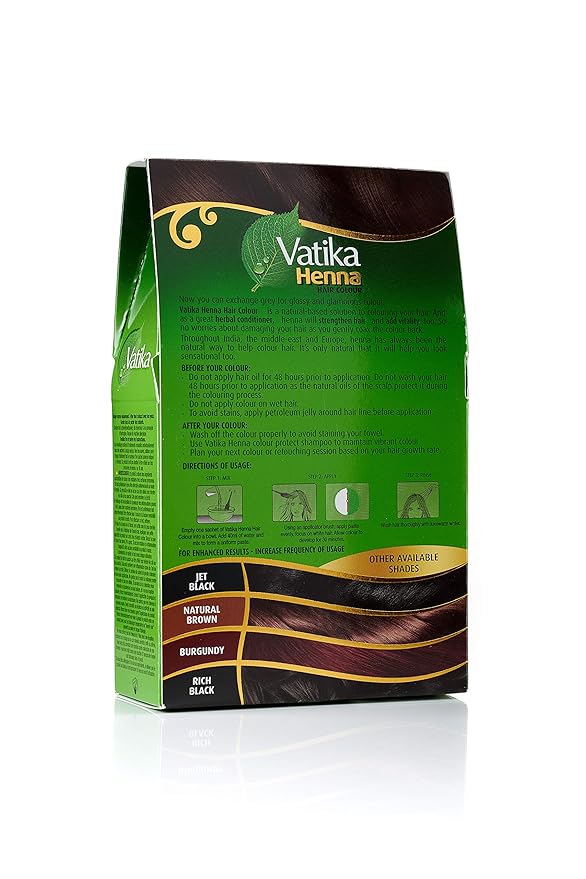 Vatika Naturals Permanent Hair Dye Dark Brown, 100% Grey Coverage, Ammonia-Free, for Rich, Long-Lasting Color, No Damage, for Healthy, Vibrant Hair - 18 Sachets X 10g (Dark Brown, Pack of 3)