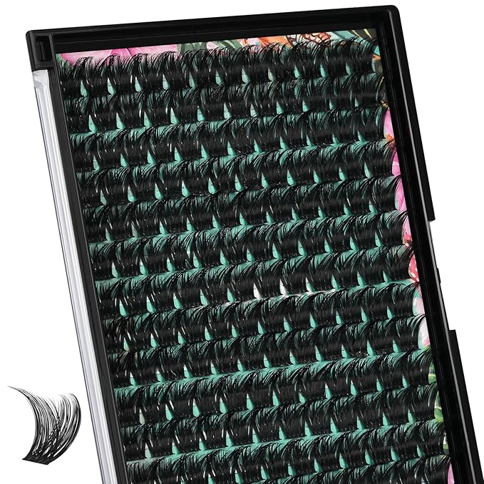 Lash Clusters Wet Look 168Pcs Eyelash Cluster Ultra-Thin Lash Band Eyelashes Extensions Spiky Anime Wide Span Lashes(Tulip,C-14mm)