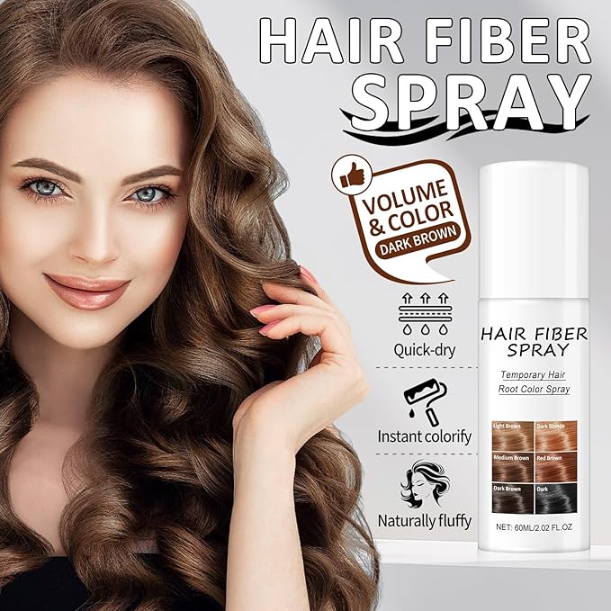 CAHIUYOA Root Cover Up Temporary Hair Color Spray,Instant Gray Root Cover Up,Professional Quick Cover Up Hair Products for Women and Men,Dark Brown Hair Color Spray 2.02 oz