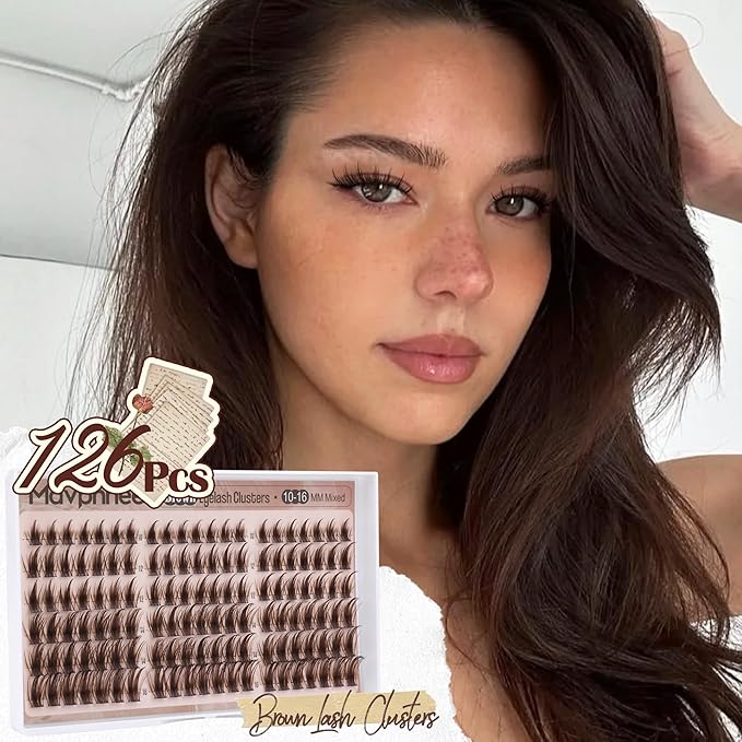 Brown Eyelash Clusters Manga Lash Clusters Spiky Cluster Eyelash Extensions Dark Brown Anime Individual Lashes Fairy Cluster Lashes Easy Application for Beginners (10-16MM, C-Curly)
