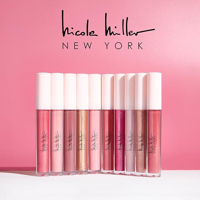Nicole Miller 10 PC Full-Size 3.5ml Each Multicolor Lip Gloss Set - Vibrant Shades for Alluring Beauty