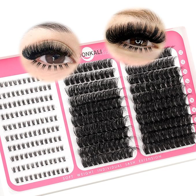 Fluffy Lash Clusters 80D 100D Mix Individual Lashes Clusters With Bottom Eyelash Clusters 12-18MM Thick Volume Cluster Eyelash Extensions Waterproof D Curly DIY Fake Mink Eyelashes Extension