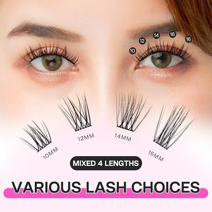 WINKGIGGLE Cluster Lashes Wispy Lash Pack Soft 3D Volume Faux Mink Lashes CDD12MIX