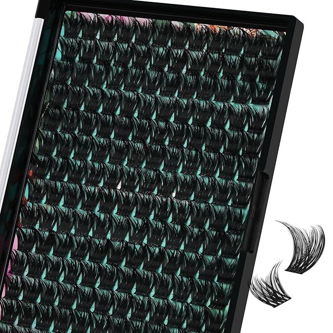 Lash Clusters Wet Look 168Pcs Eyelash Cluster Ultra-Thin Lash Band Eyelashes Extensions Spiky Anime Wide Span Lashes(Tulip,D-12mm)