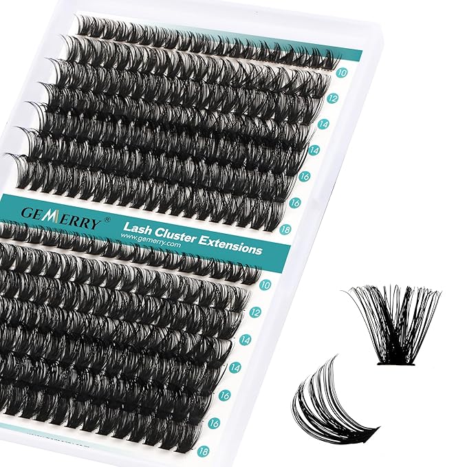 GEMERRY Lash Clusters 280pcs 60D+80D DIY Eyelash Extension D Curl Individual Lash Cluster Natural Eyelash Extension Mixed Tray Reusable Handmade Home Application (60D+80D-0.07D-10-18MIX)