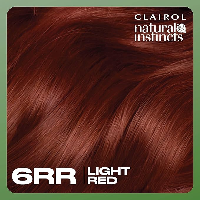 Clairol Natural Instincts Demi-Permanent Hair Dye, 6RR Light Red Hair Color, Pack of 3