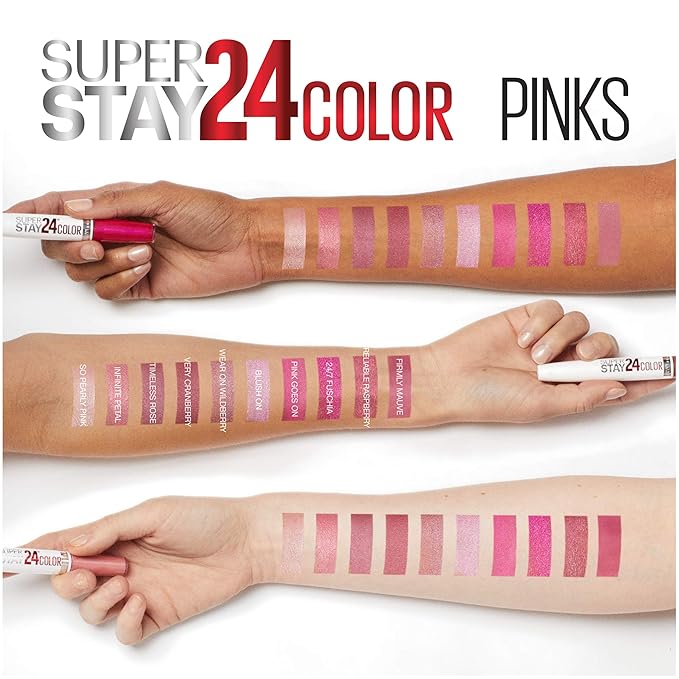 MAYBELLINE Super Stay 24, 2-Step Liquid Lipstick Makeup, Long Lasting Highly Pigmented Color with Moisturizing Balm, 24/7 Fuchsia, Pink, 1 Count (Pack of 2)