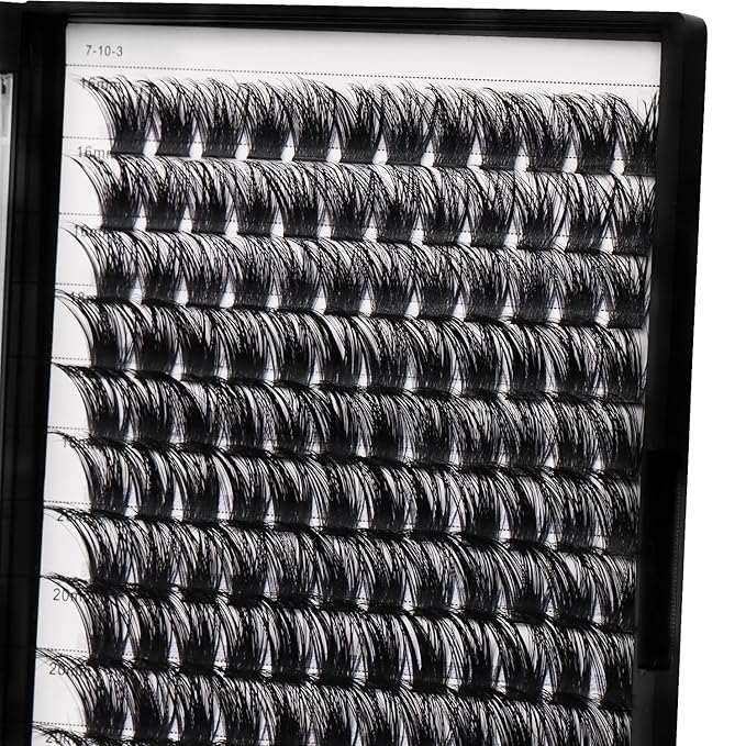 Bodermincer Lash Clusters D Curl Black/Brown/Colored Lashes 10-12-14/12-14-16/16-18-20mm Mixed Lash Clusters Kit For Beginner (M01# 16-18-20mm Mixed)