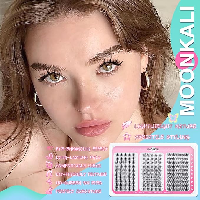 Manga Lash Clusters Wispy Eyelash Clusters 3 Styles Mix Natural Cluster Eyelash Extensions D Curly Soft Individual Lashes 10-16 mm Versatile Invisible Band Eyelashes Clusters Extension by MOONKALI