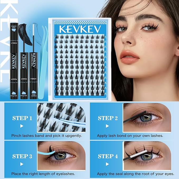 Manga Lash Clusters Kit 10-18mix Spiky Fairy Lash Clusters Kit Ultra-Thin Band Manga Lashes Eyelash Clusters Kit With Lash Bond And Seal DIY at Home(Fairy03 Kit)