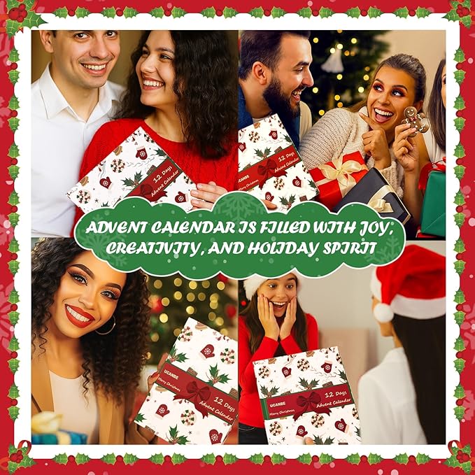 UCANBE Makeup Advent 2025, 12 Days Christmas Countdown Calendar Surprise Gift Kit, Festival Holiday Xmas Cosmetic Starter Makeup Set with 12 Beauty Boxes for Teens Girls Women