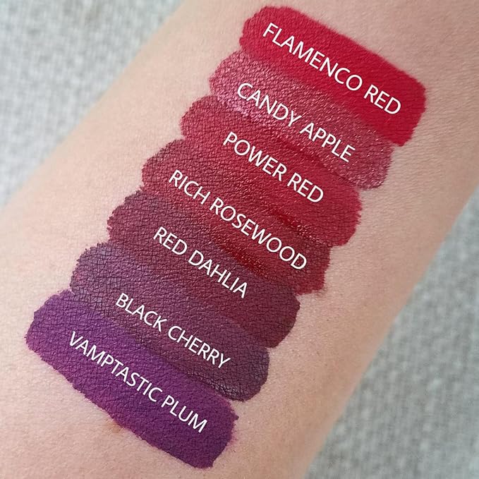 Aromi Maroon Burgundy Liquid Lipstick | Long-Lasting, Dark Red Lip Color for Women, Vegan, Bordeaux Wine Shade, Waterproof (Red Dahlia)
