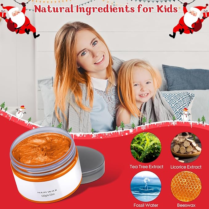 Temporary Hair Color Chalk for Kids, Orange Hair Dye, Hair Wax Color for girls age 4 5 6 7 8 9 10-12 Birthday Party Cosplay DIY Halloween Christmas
