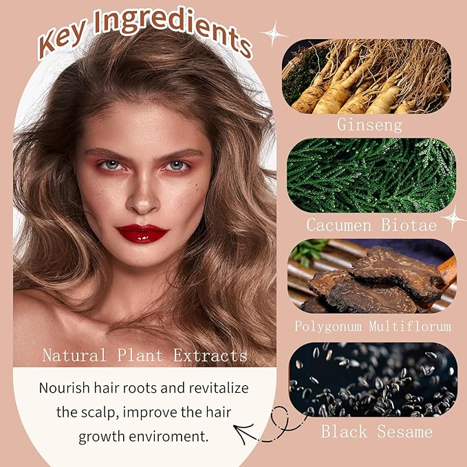 Chestnut Brown Hair Dye Shampoo, Instant Hair Dye for Men & Women, Long lasting Color SHampoo Hair Dye for All Hair Types, Esay to Use Shampoo Para Canas 16.9 Fl Oz (Chestnut brown)