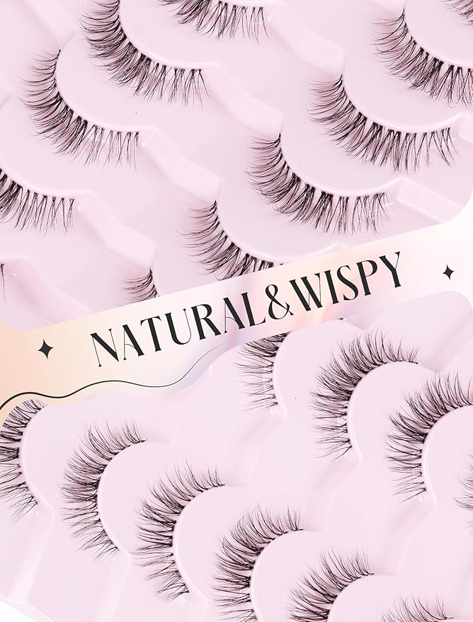 Natural Lashes False Lashes False Eyelashes Wispy Lashes Natural Eyelashes Wispy Eye Lashes Clear Band Lashes UP15