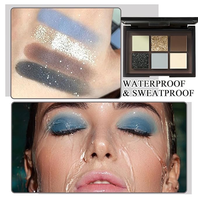 Black Grey Smoky Eyeshadow Palette,15 Colors Matte Shimmer Pigmented Eye Shadow Makeup Palette Set with 3 Eyeshadow Brushes,Glitter Eyeshadow Makeup Palette for Daily Halloween Goth Makeup(I)