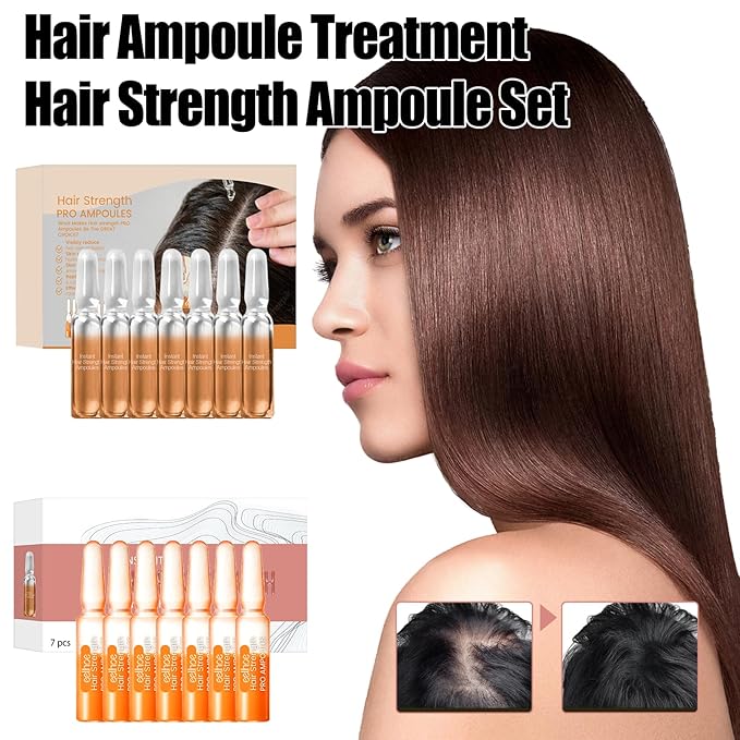 Hair Ampoule Serum, Hair Ampoule Treatment and Hair Strength Ampoule, Hair Nourishing Concentrate, Strengthening Hair, Hair Lotion for Thinning Hair Damage, Dry Hair, 2PCS