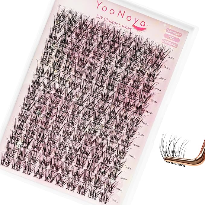 Wispy Lash Clusters 140 Pcs 16mm Mix Eyelash Clusters C Curl Cluster Eyelash Extensions Natural Wispy Cluster Lashes Reusable Individual Invisible Band Lash clusters (QX-16mm)