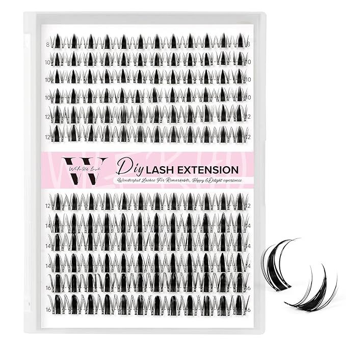 Fairy Lash Clusters 144pcs DIY Wispy Manga Style Natural Look Manga Eyelash Clusters D Curly Cluster Eyelash Extensions Individual Anime Lash Extension with Invisible Thin Band(8-16mm-Mixed)